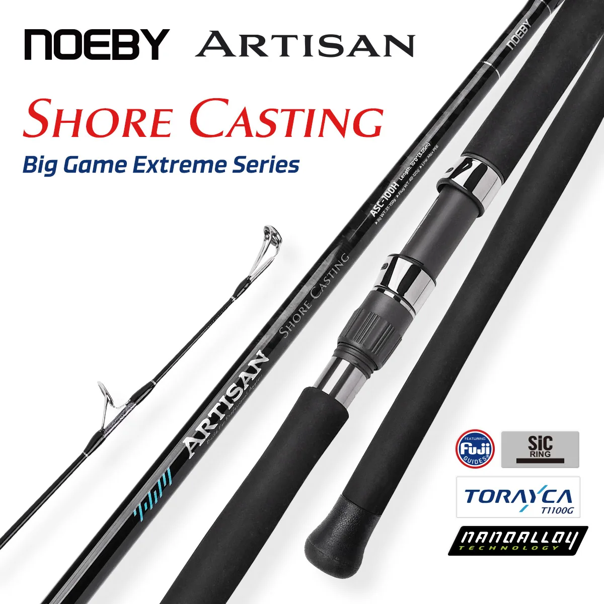 NOEBY Artisan caña surfcasting Fuji SIC Torayca T1100 agua salada - imagen 4