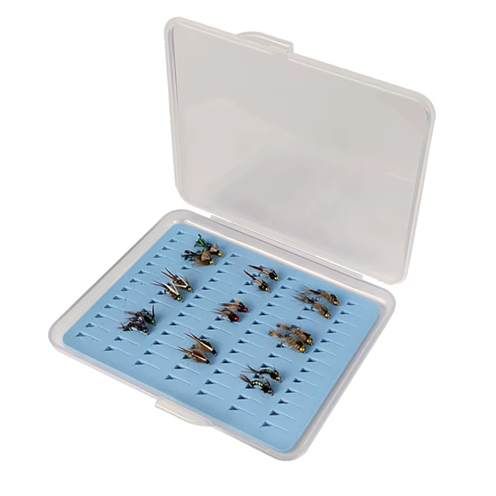 Caja para Moscas Aventik – Transparente con Espuma Azul - imagen 2