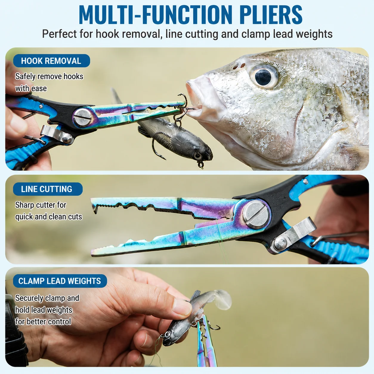 Kit de herramientas de pesca con pinza y extractor