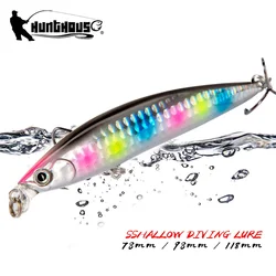 Hunthouse Jerkbait Minnow flotante para lubina y trucha