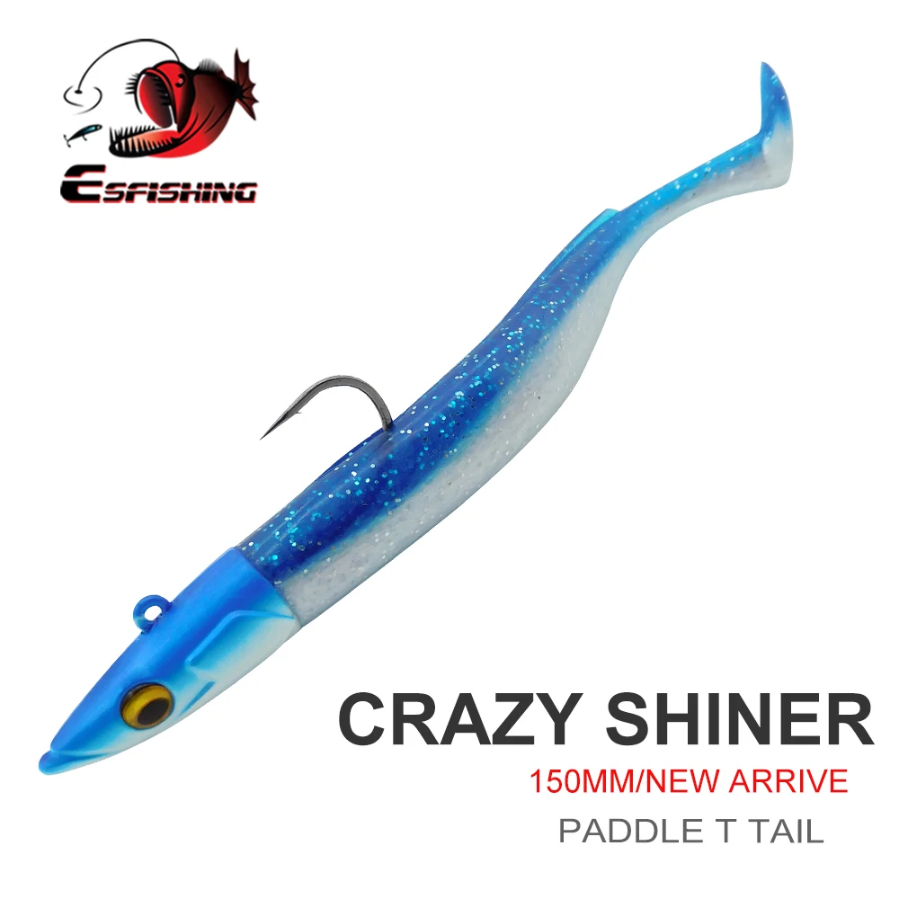 Señuelo blando ESFISHING Crazy Paddle Tail – Silicona realista 150 mm