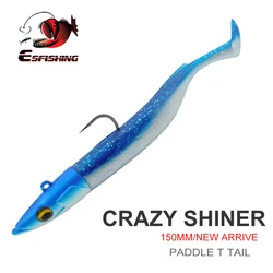 Señuelo blando ESFISHING Crazy Paddle Tail – Silicona realista 150 mm