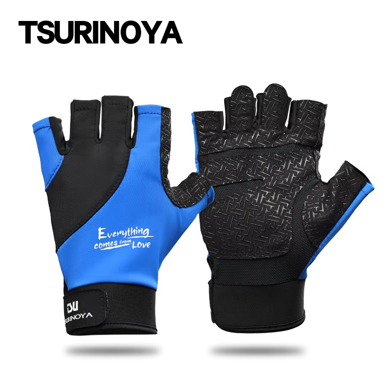 TSURINOYA Guantes de pesca medio dedo verano antideslizantes finos - imagen 3