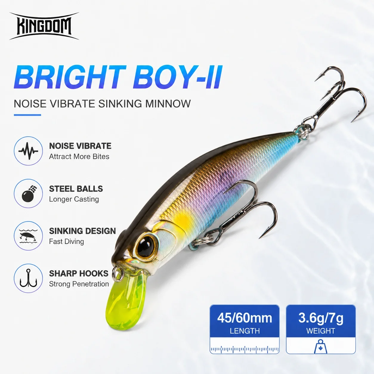 Kingdom Swimbait Sinkin para Lucio – Wobbler hundido 45-60mm - imagen 2