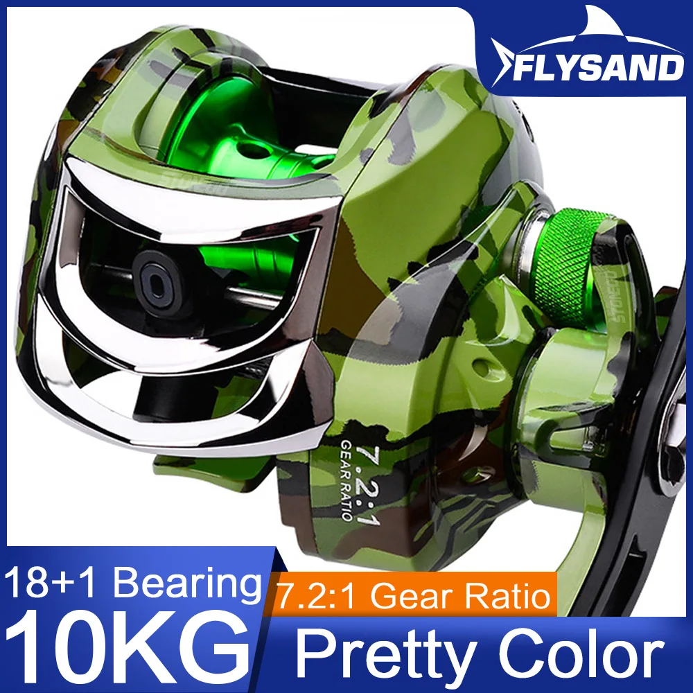 Carrete Baitcasting FLYSAND – 18+1 rodamientos, freno magnético 22lb