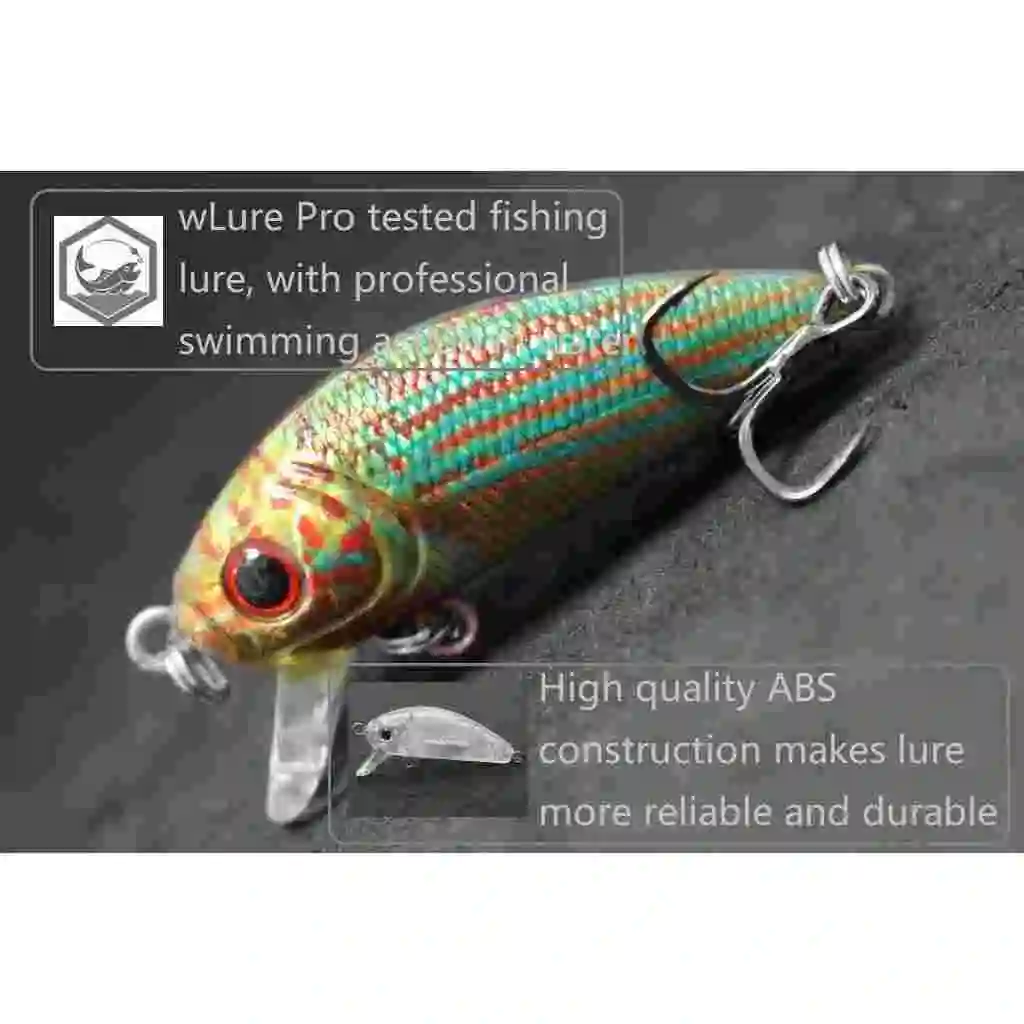 wLure Crankbait hundimiento lento con anzuelo triple vástago corto - imagen 4