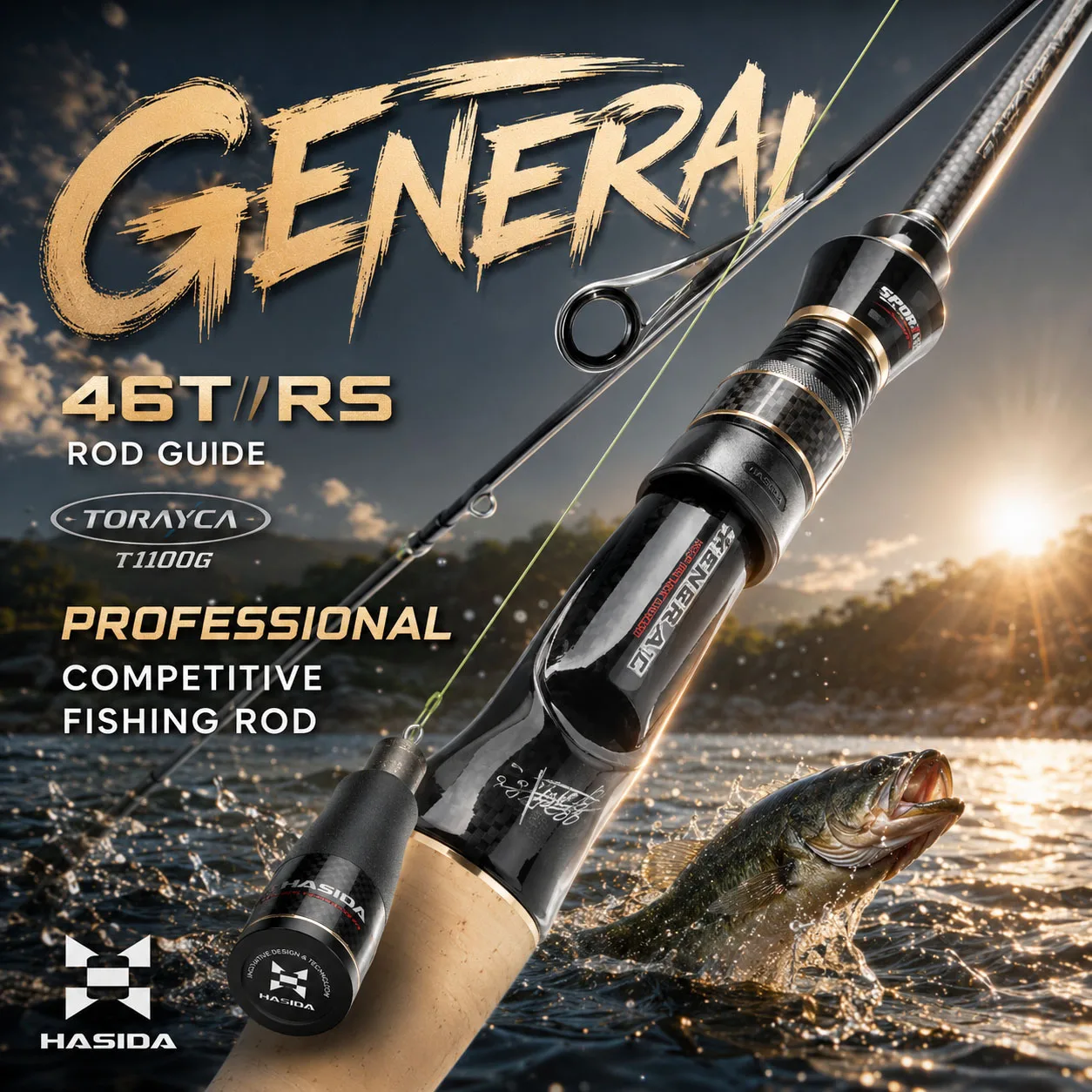 Histar General Caña de Pescar Carbono 4 Ejes Acción Rápida 2,46m - imagen 2