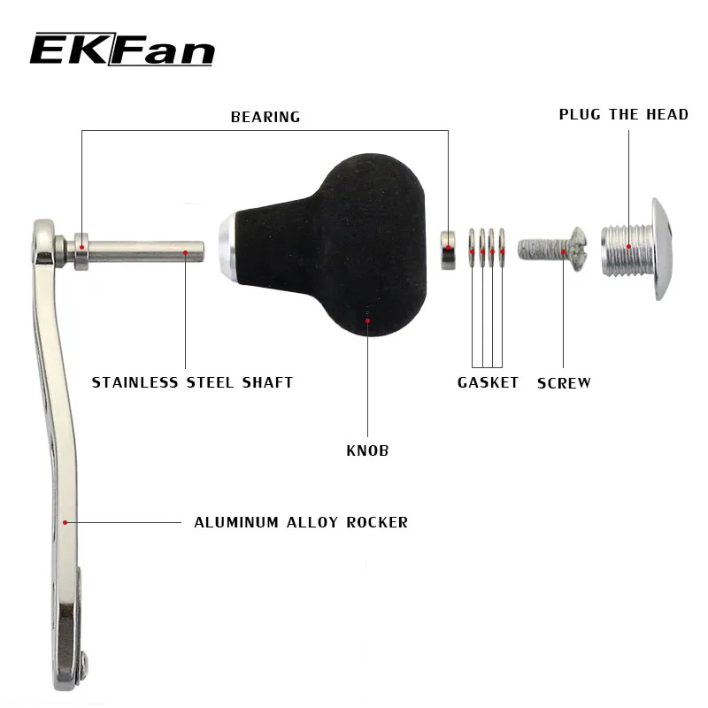 Mango de carrete baitcasting EKFan de aleación de aluminio Durm - imagen 5