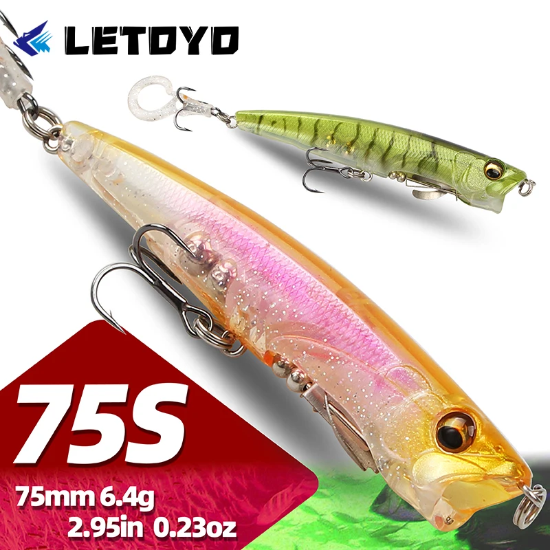 LETOYO Pencil Popper hundible para lubina y lucio