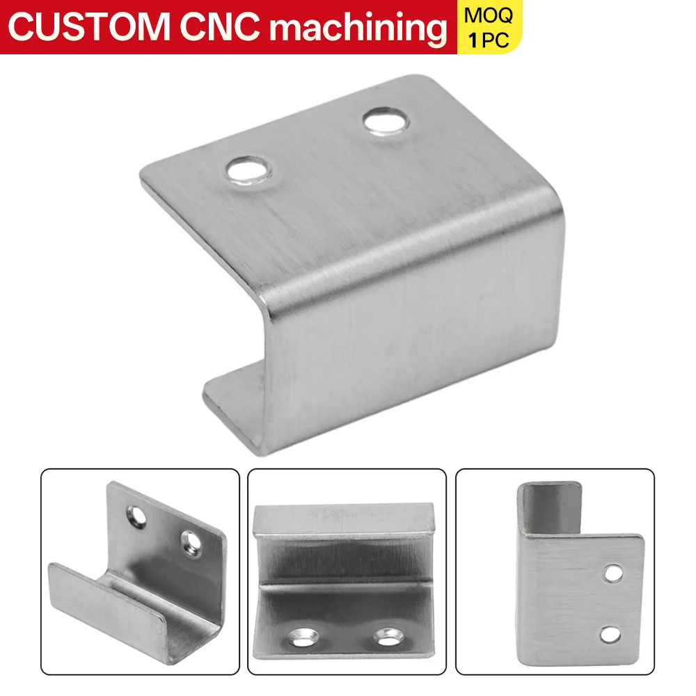 Ganchos fijos acero inoxidable cepillado tipo U personalizados CNC - imagen 2