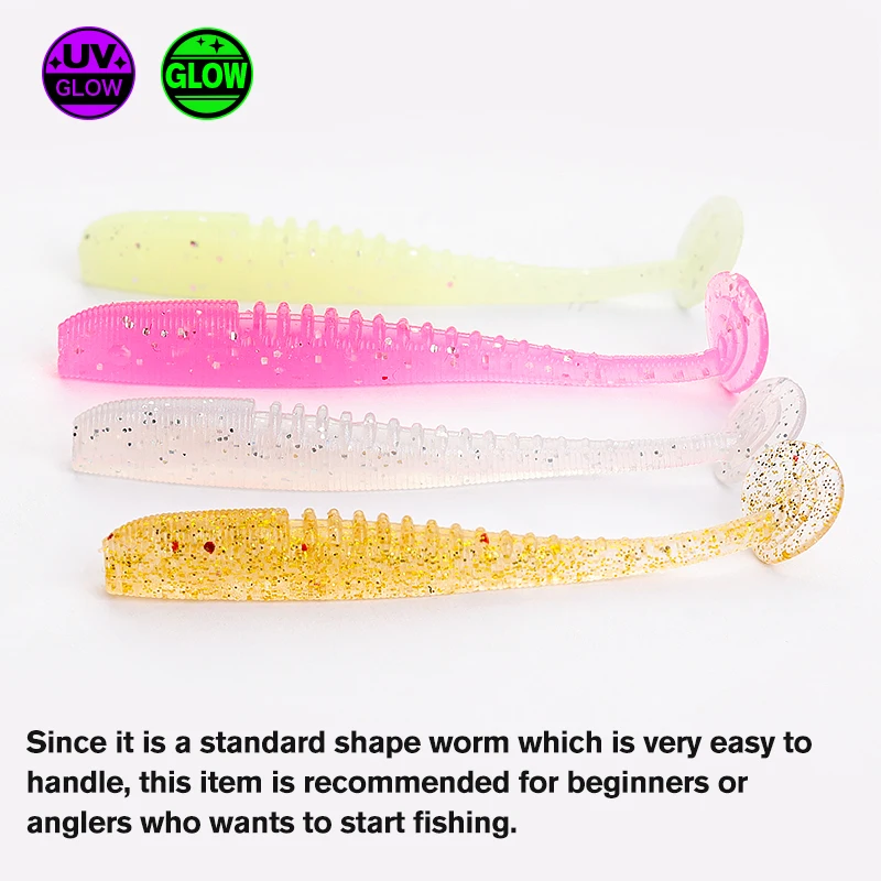 Vinilo Tsurinoya FLEX T 38mm 0,4g – Cola worm UV Rockfish - imagen 4