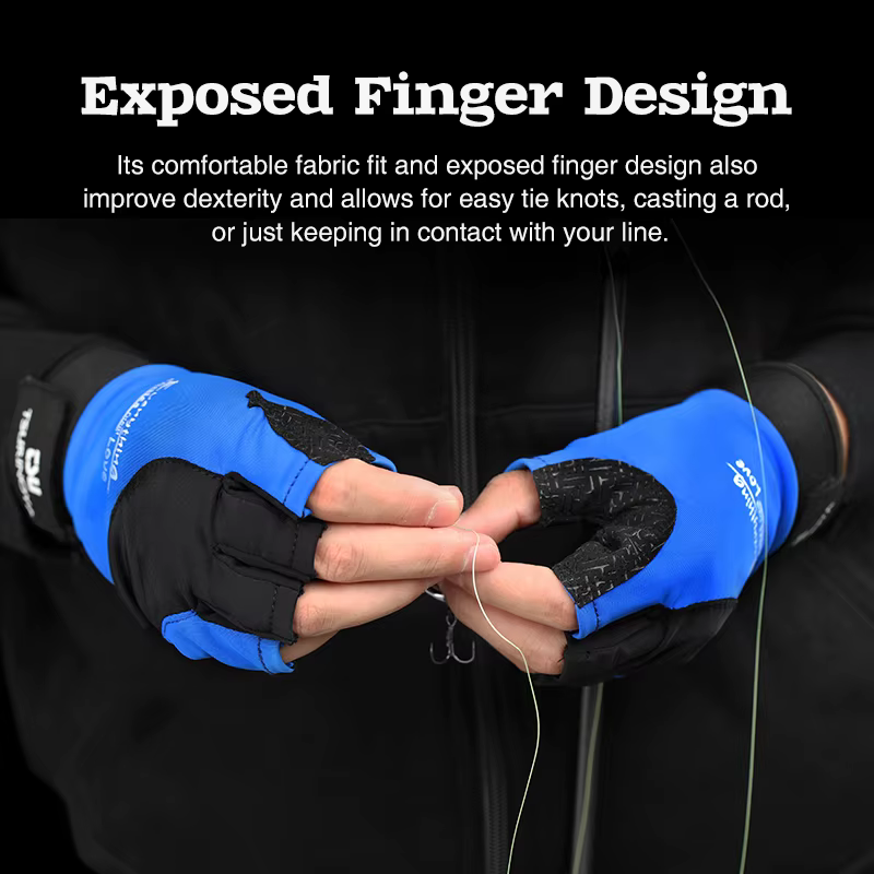 TSURINOYA Guantes de pesca medio dedo verano antideslizantes finos - imagen 2
