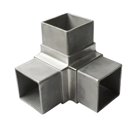 Conector de tubo de acero inoxidable para pasamanos, codo 180°