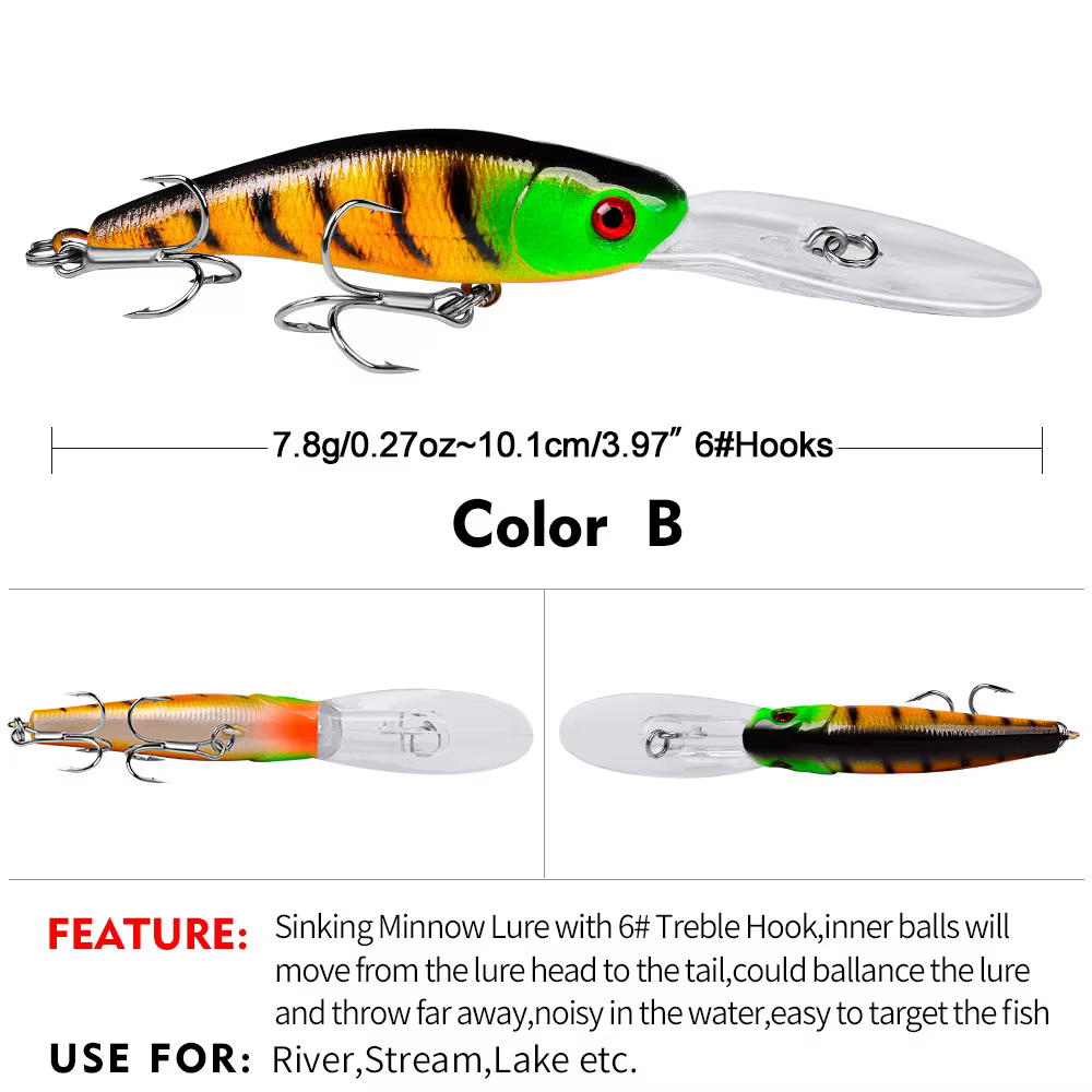 Señuelo swimbait hundido con anzuelo triple para lubina y Walleye - imagen 5
