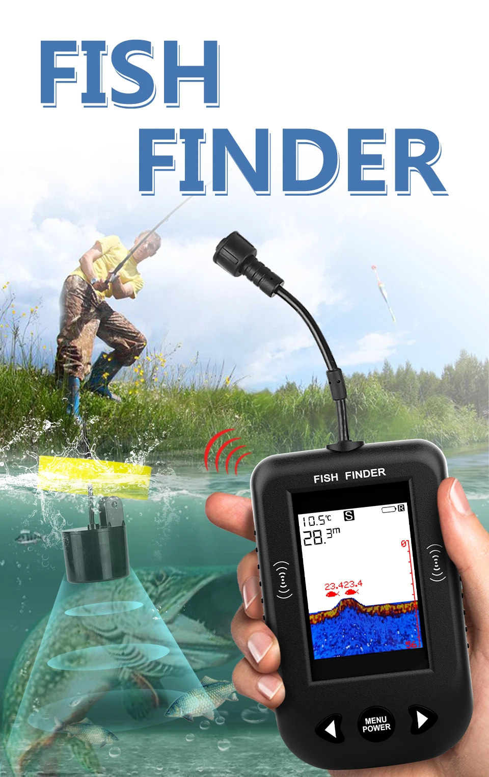 Sondeo portátil Erchang XF03 para explorar profundidad