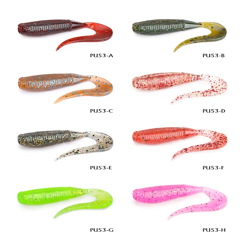 TSURINOYA Curl Tail Worm PULSE Señuelo de vinilo para Jig Head - imagen 2