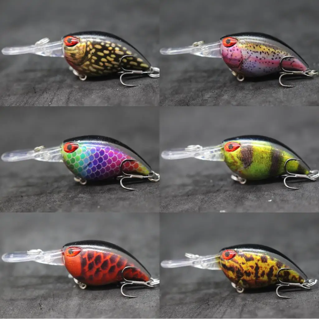 Crankbait wLure de buceo profundo con cuchilla RealSkin y triples - imagen 4