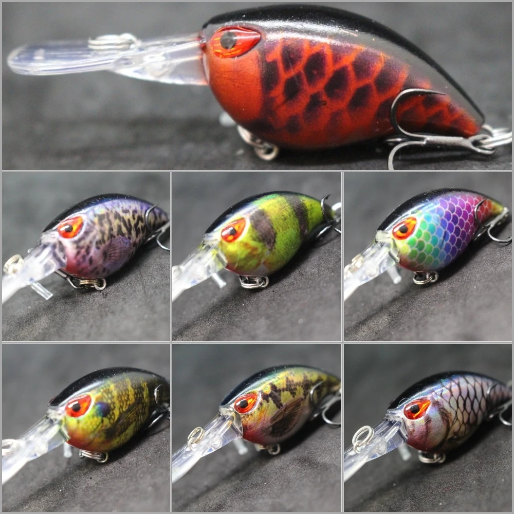 Crankbait wLure de buceo profundo con cuchilla RealSkin y triples