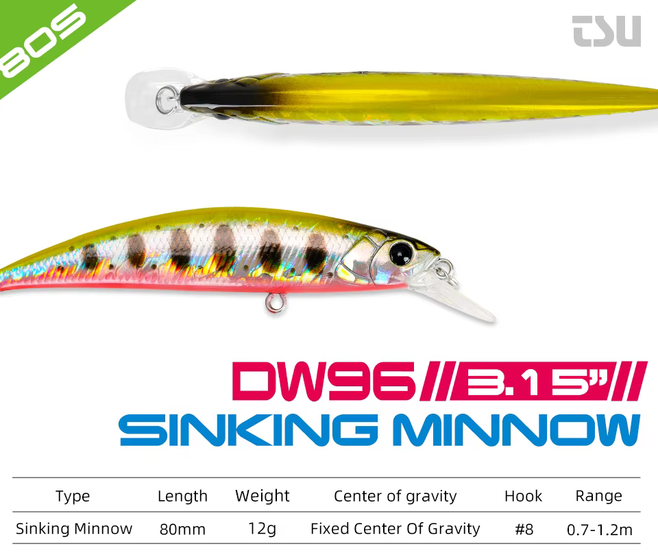 Acabados multicolor del Minnow 80S