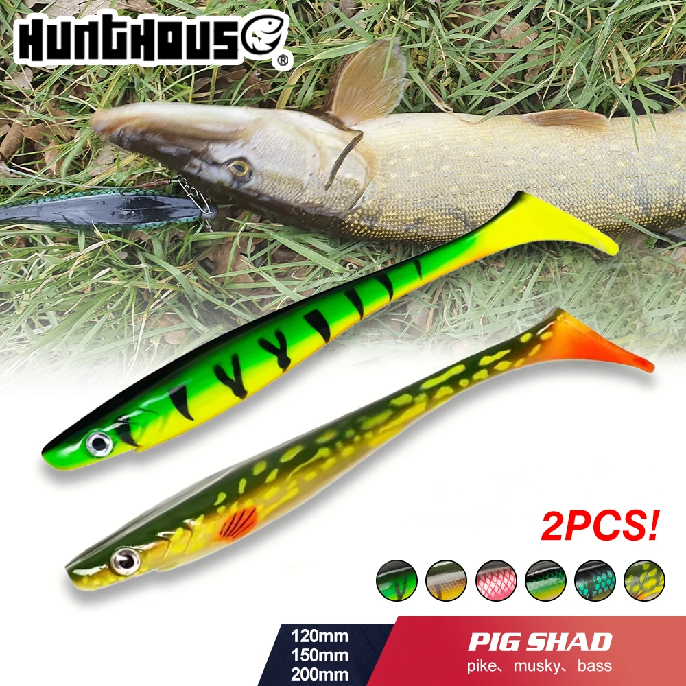 Hunthouse 2Box Pro Shad Vinilo blando para musky cola pala - imagen 3
