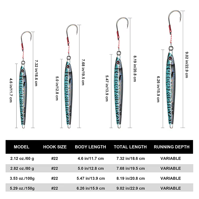Goture Señuelo Vertical de Metal para Agua Salada Anzuelo Asistencia - imagen 4