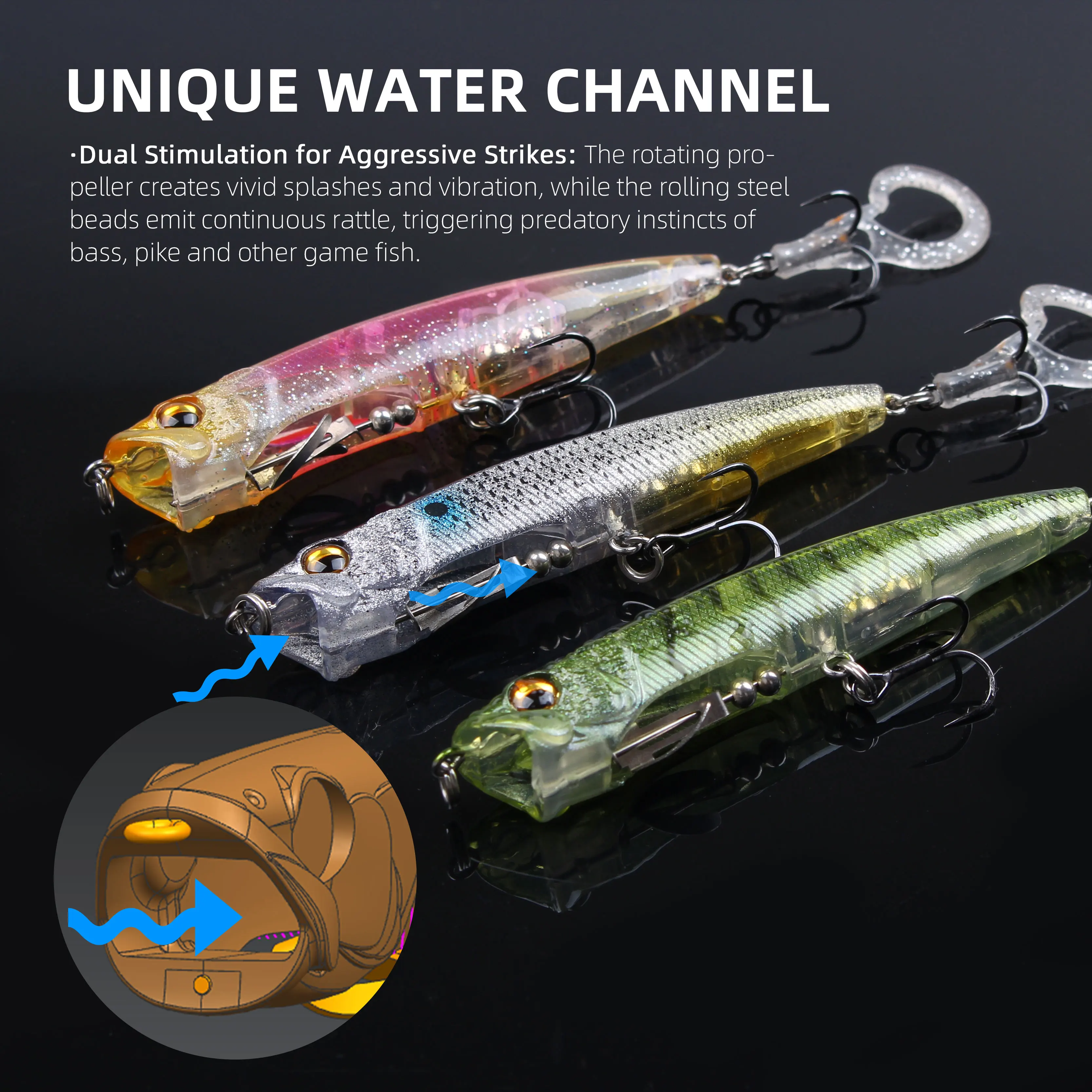 LETOYO Pencil Popper hundible para lubina y lucio - imagen 5