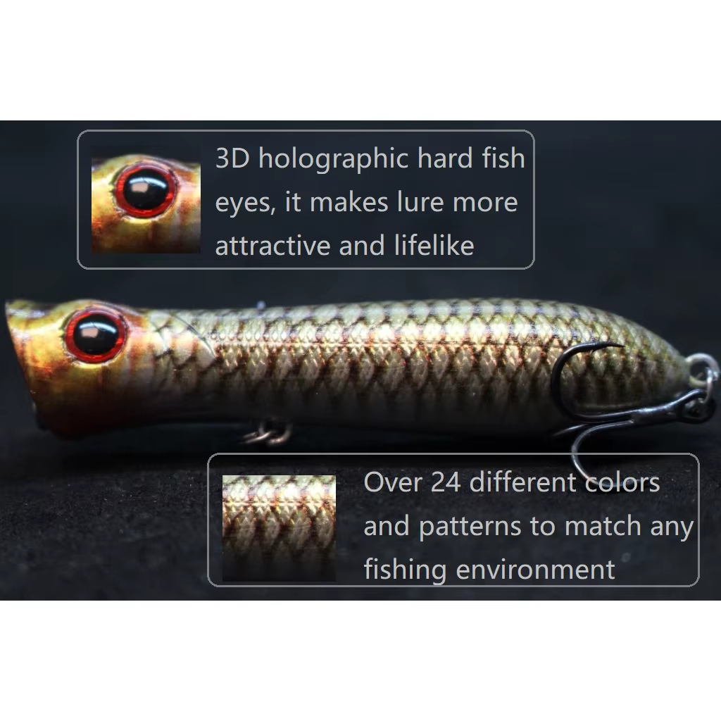 Popper WLure Topwater – Señuelo de superficie acabado realista - imagen 4