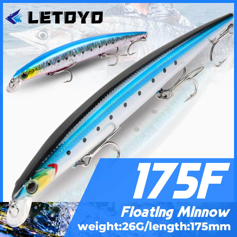 LETOYO Jerkbait Flotante 175mm – Señuelo para lucio y perca