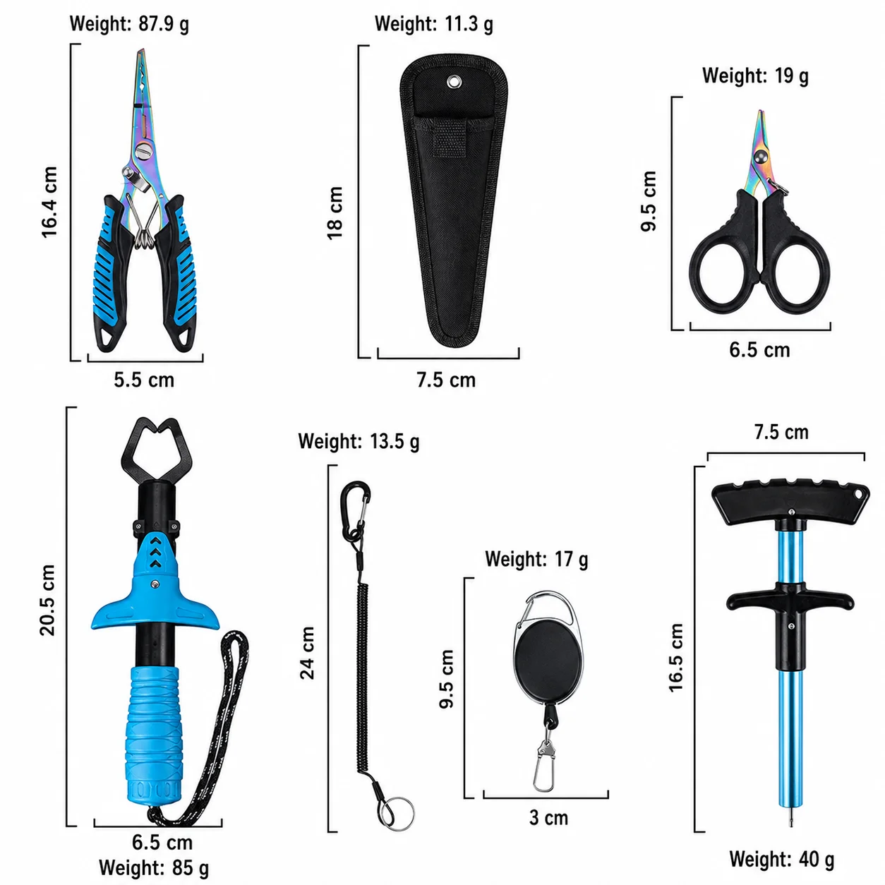 Alicates de pesca con pinza y extractor de anzuelos – Kit inoxidable - imagen 5