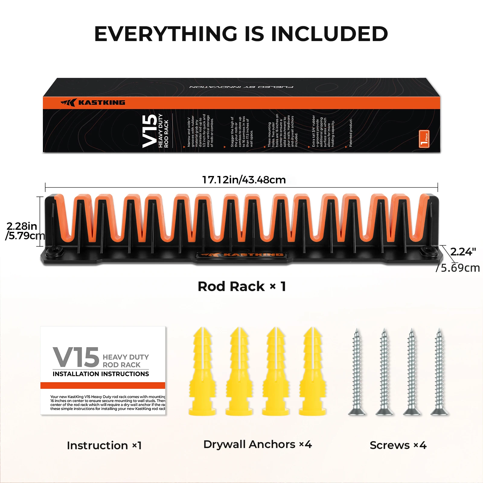 KastKing V15HD soporte de pared para cañas de pescar - imagen 4
