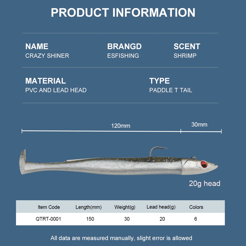 Señuelo blando ESFISHING Crazy Paddle Tail – Silicona realista 150 mm - imagen 3