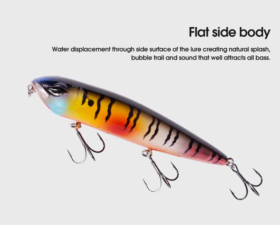 Señuelo rattle stickbait en uso