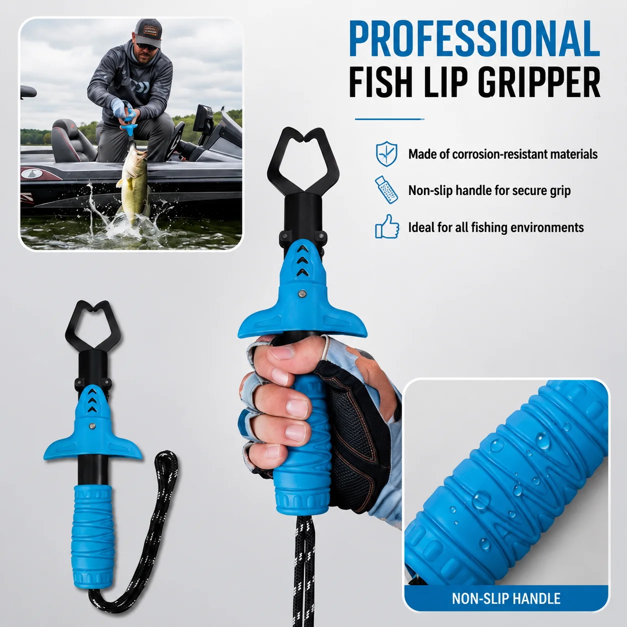 Alicates de pesca con pinza y extractor de anzuelos – Kit inoxidable - imagen 3