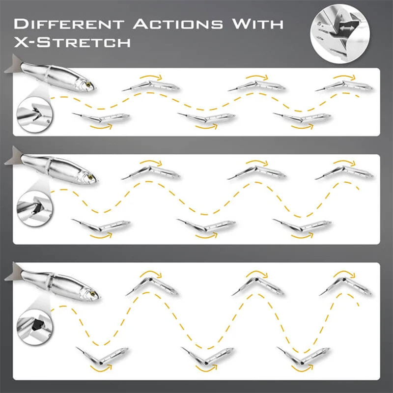 Gomexus Cyberbait 240 Swimbait Glide de aluminio con labio y colas - imagen 3