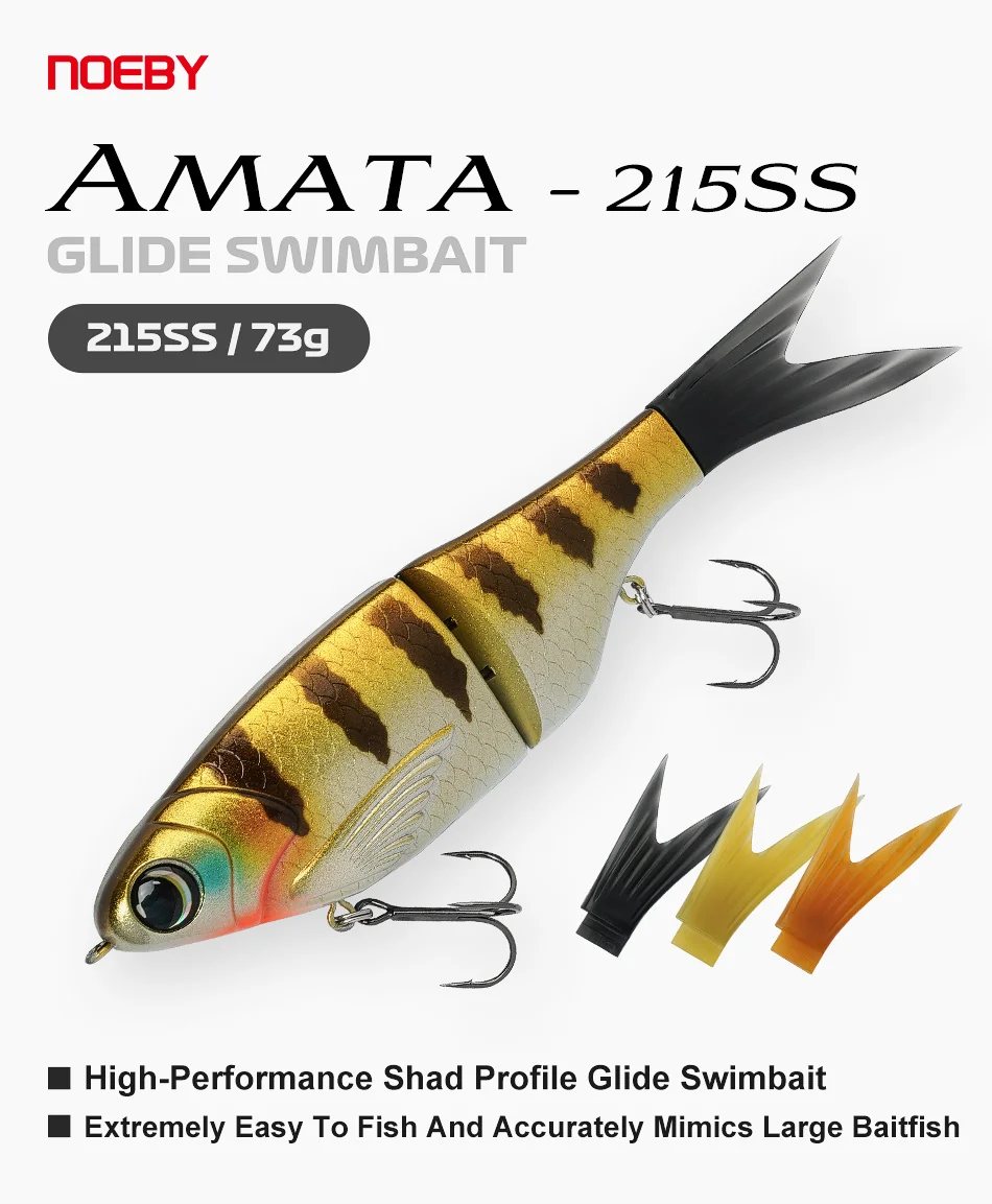 Silueta y acabado del NOEBY AMATA Shad Glide Swimbait 215mm 73g