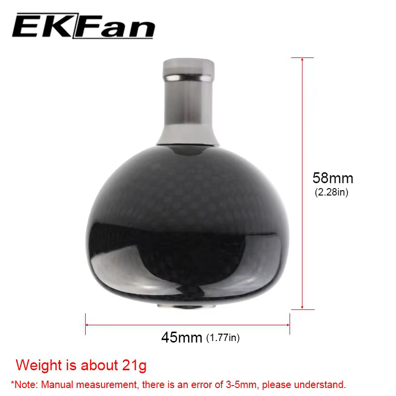 Mango carrete baitcasting EKFan – Recambio fibra carbono ergonómico - imagen 2
