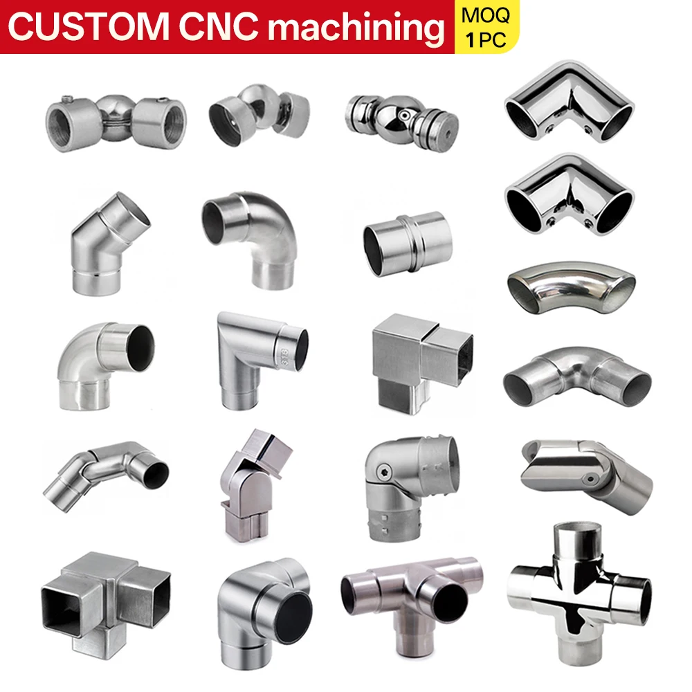 Conector de tubo de acero inoxidable para pasamanos, codo 180° - imagen 4
