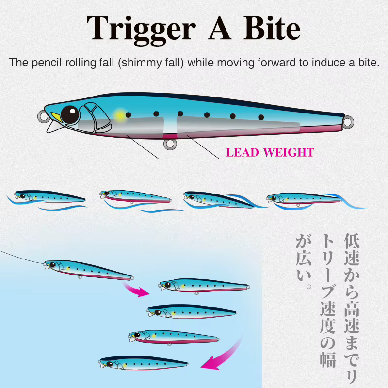 TSURINOYA AIRAZOR 105S/30g Señuelo tipo lápiz para lubina jigging - imagen 3
