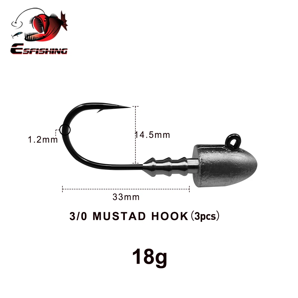 ESFISHING Cabezas de Anzuelo de Tornillo para Vinilos - imagen 5