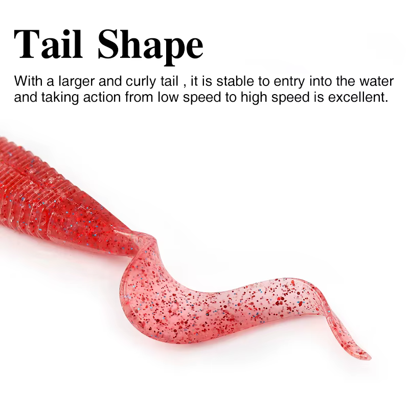 Gusano vinilo Tsurinoya Grub 6cm 3.1g – Cola rizada para Texas Rig - imagen 4