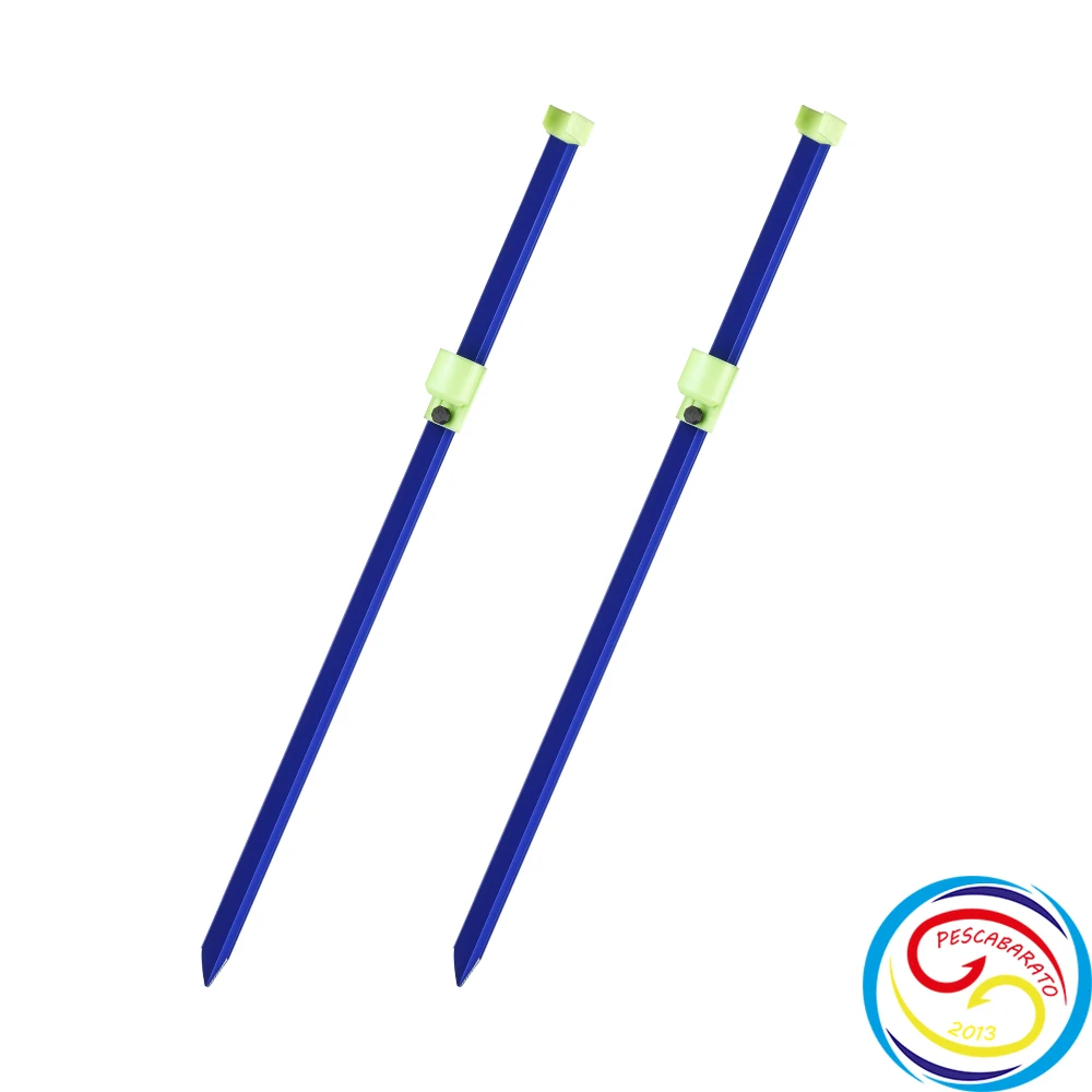 Soporte azul con piezas fosforescentes para surfcasting