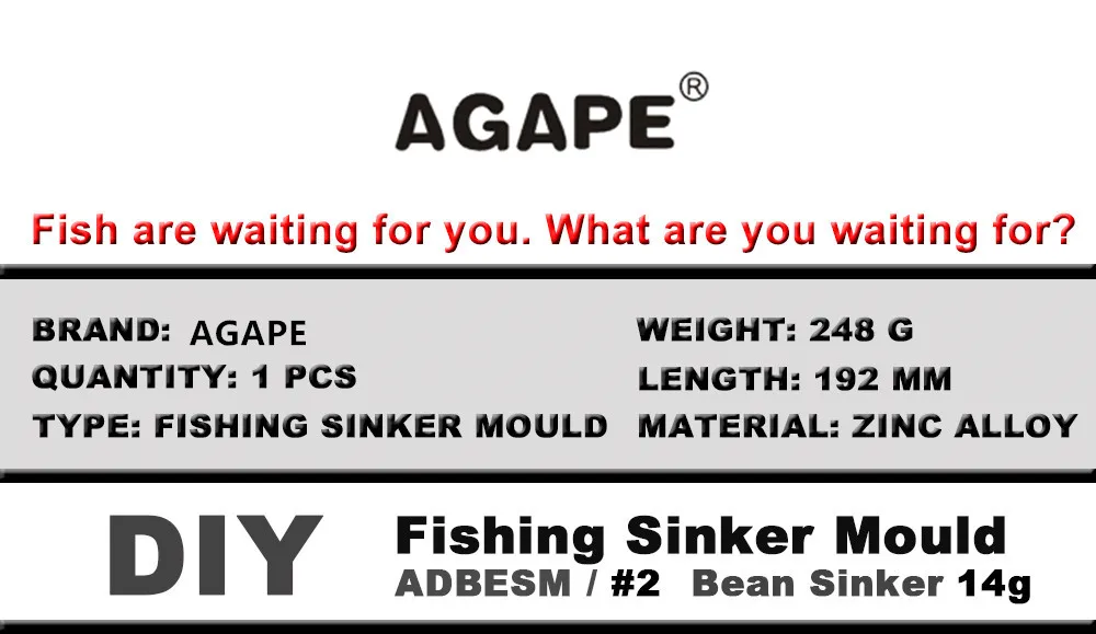 Molde de plomo Agape DIY para pesca: vista frontal del molde