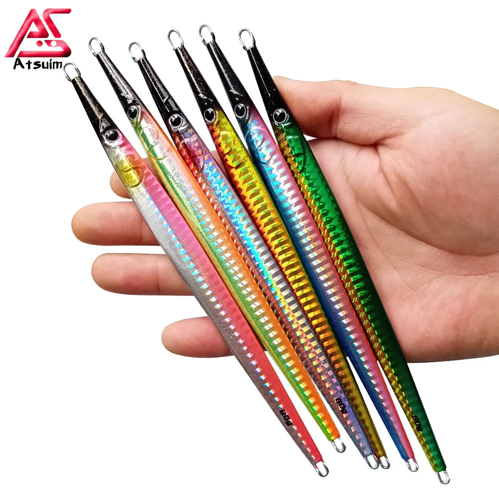 Set de 6 señuelos de pesca metálicos tipo cuchara atsuim