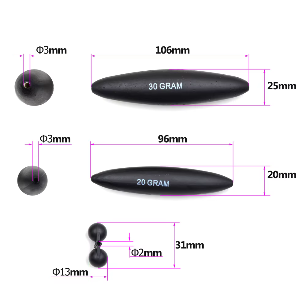 MNFT Flotador Subacuático Negro Doble Sonajero EVA Línea Pesca - imagen 5