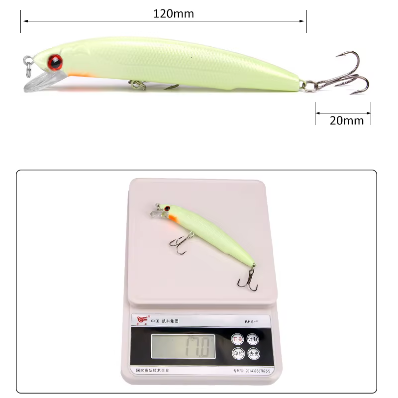 Minnow señuelo duro para lubina - agua salada - imagen 2