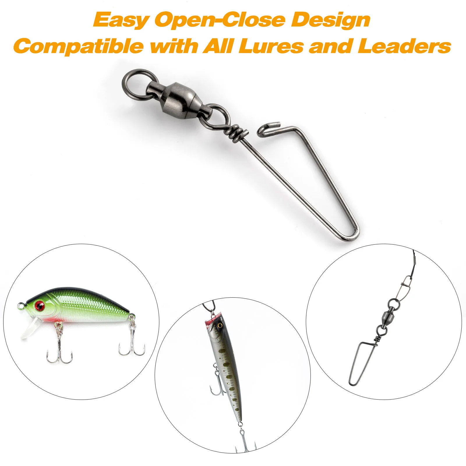 Pack de giratorios de pesca distribuidos sobre superficie