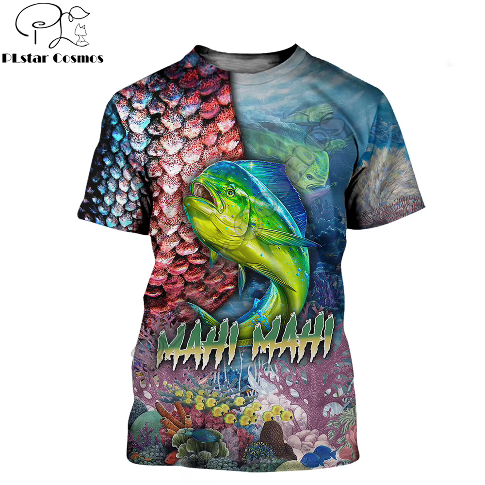 Camiseta de pesca estampado 3D hombre Marlin
