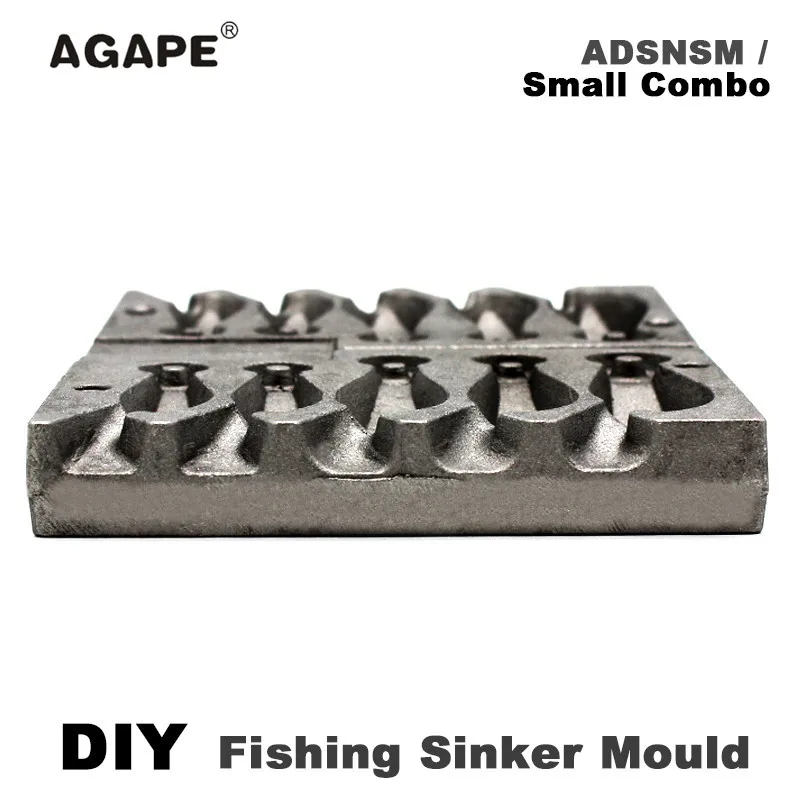 Agape molde para plomos de pesca DIY con varias cavidades