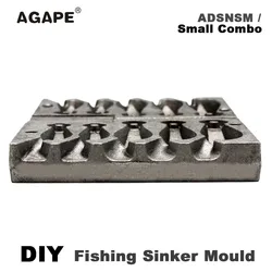 Agape molde para plomos de pesca DIY con varias cavidades