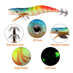 Pulpo Sepia 12-21g Ojos 3D Luminosos – Señuelo agua salada